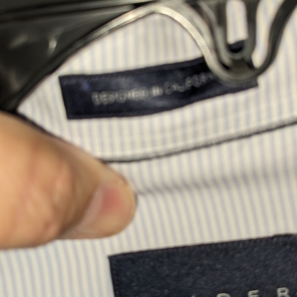 Calder Carmel cotton fine gray pinstripe hidden button down collar size XXL - Picture 2 of 10